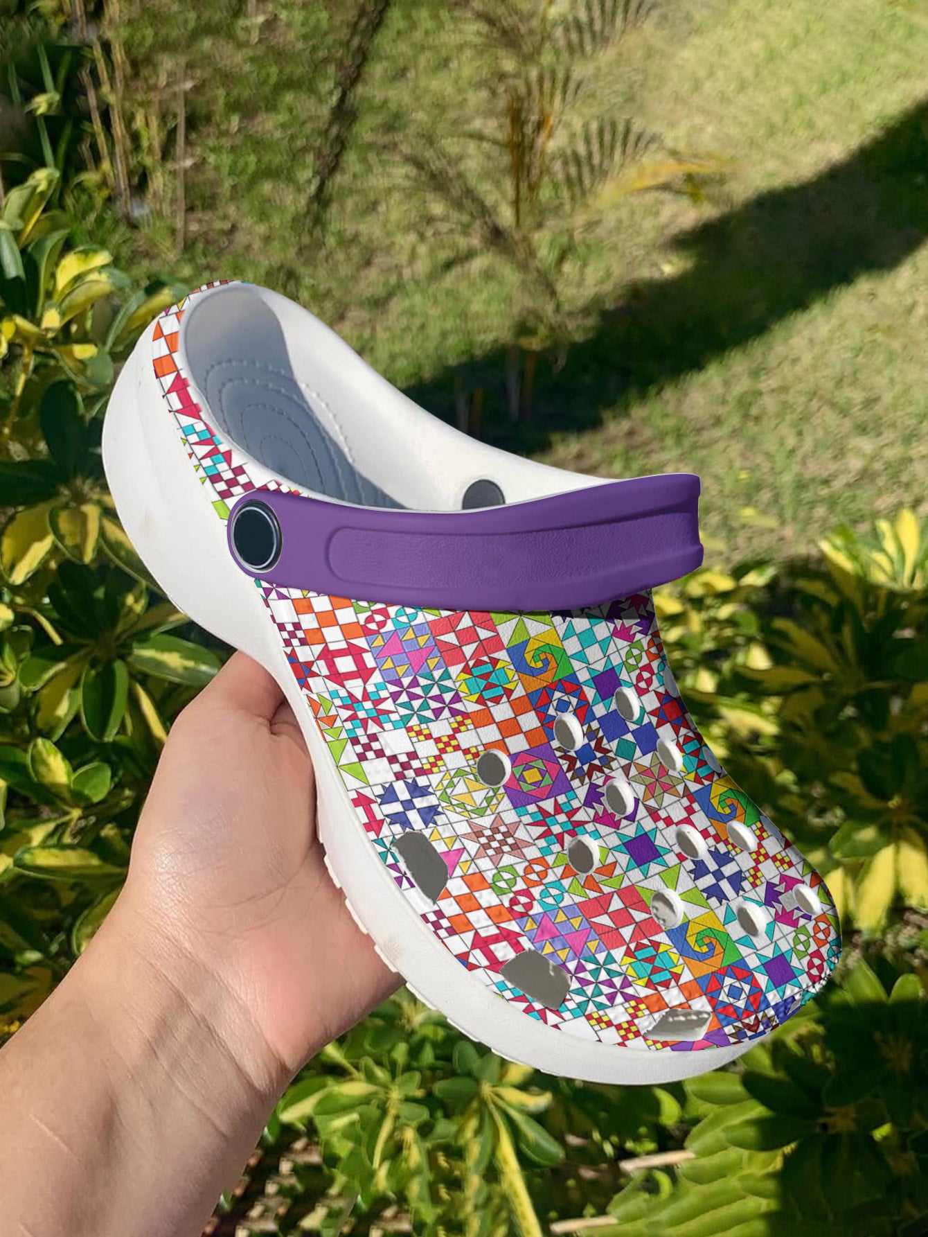 Sewing Lover Graphic Clogs ColorBurst Quilt Blocks