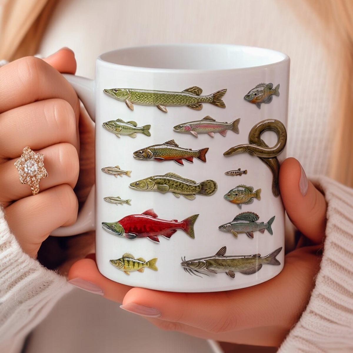 Fishing Ceramic Mug Freshwater Fish Collection