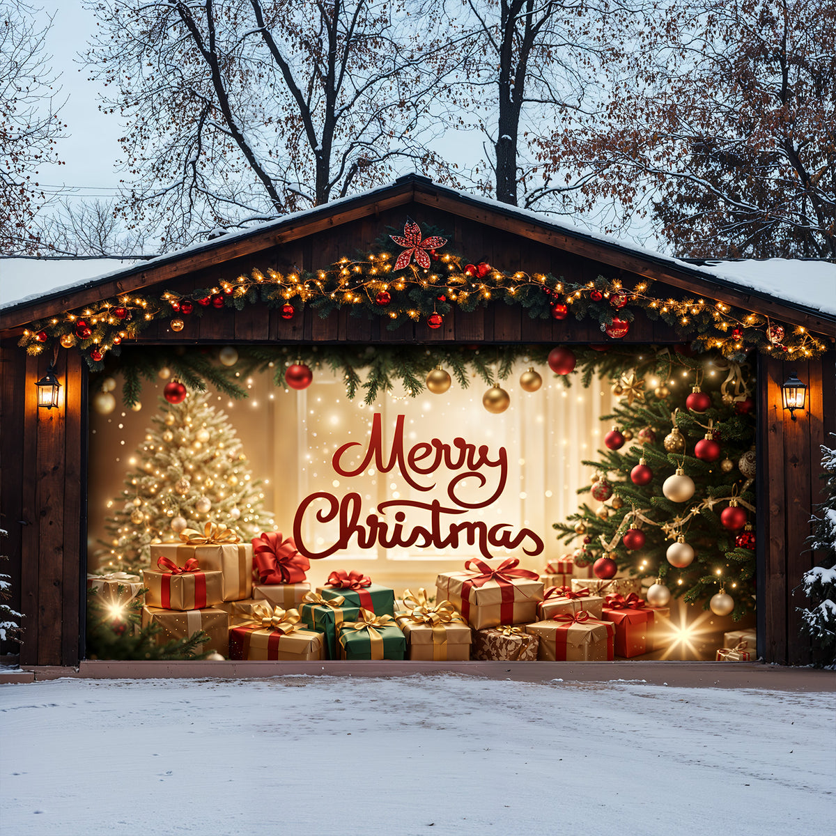 Christmas Garage Door Banner Decoration - Merry Christmas Magic
