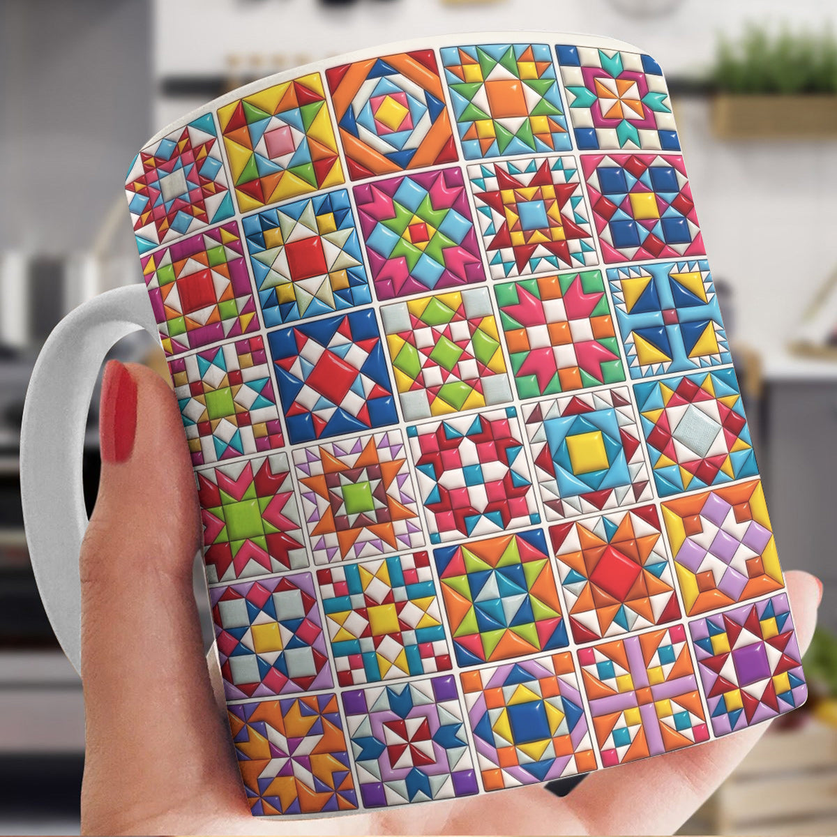 Sewing Lover 11Oz Mug Geometric Quilt Garden