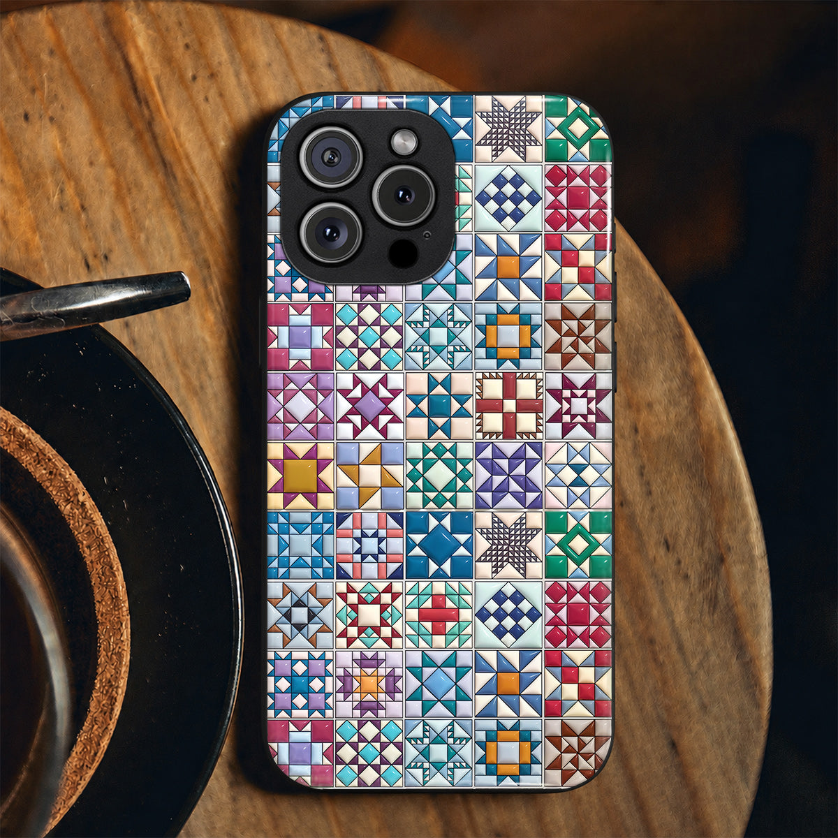 Sewing Lover Phone Case Traditional Quilt Blocks