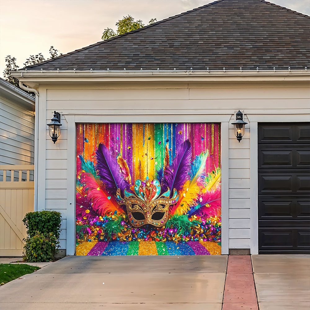 Mardi Gras Garage Door Banner Decoration - Mardi Gras Glow