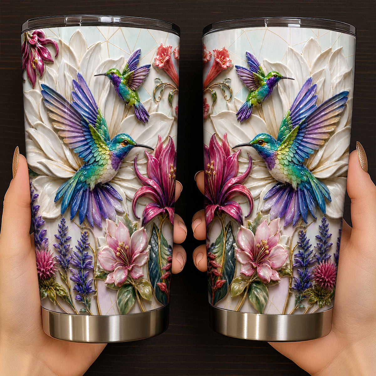 Hummingbird 20 oz Tumbler Hummingbird Garden Bloom Harmony