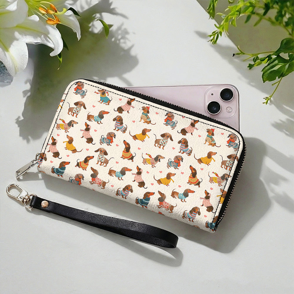 Dachshund Leather Wallet Playful Fashion Wieners