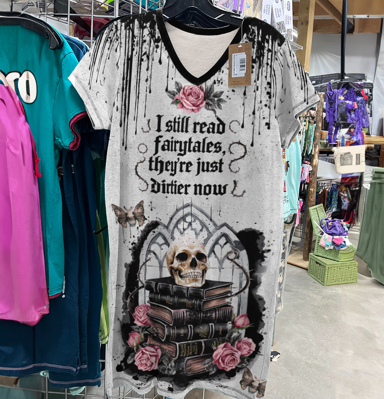 Book Lover V-neck Nightshirt Dirtier Fairytales