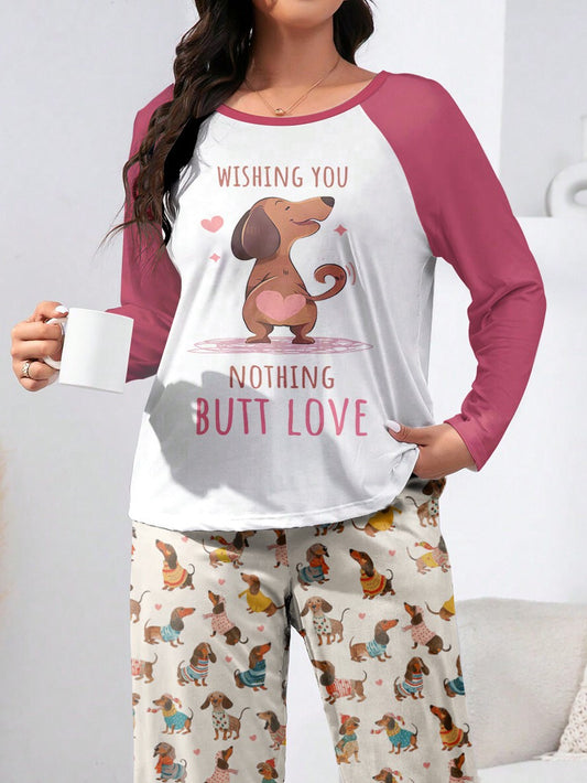 Dachshund Raglan Lounge Pajamas Wishing You Nothing But Love