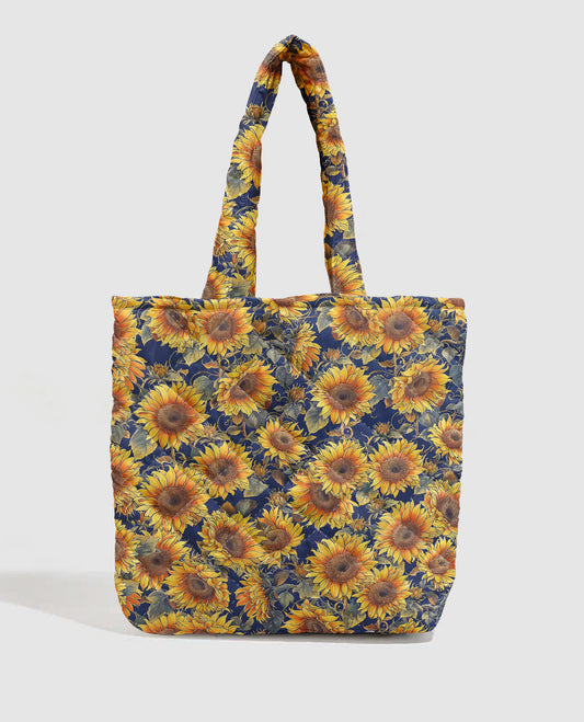 Sunflower Quilted Tote Bag Gorgeous Flowers