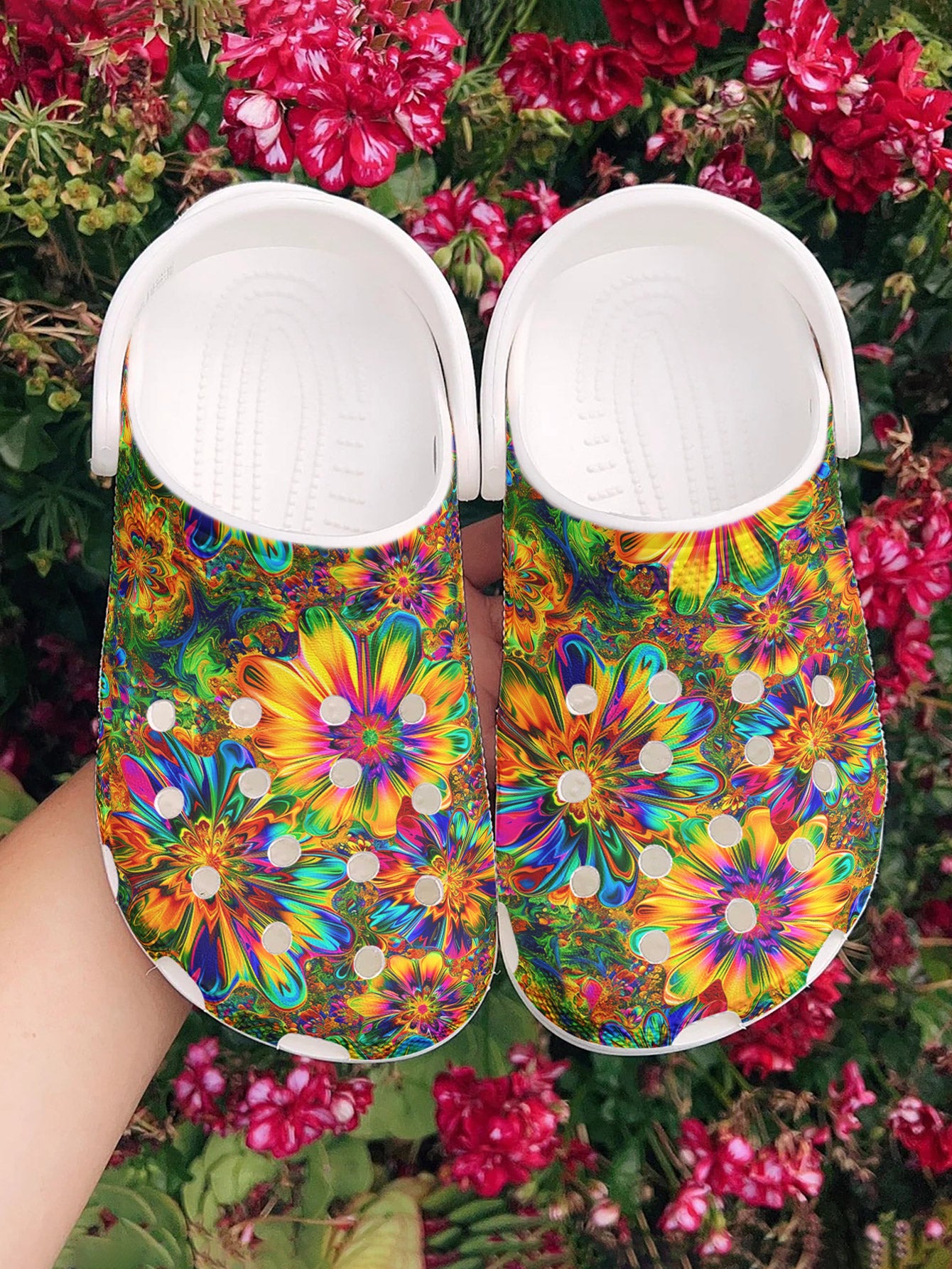 Hippie Graphic Clogs Rainbow Reverie