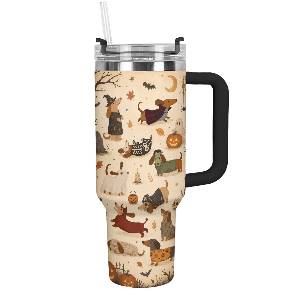 Dachshund 40 oz Tumbler Spooky Dachshund Halloween