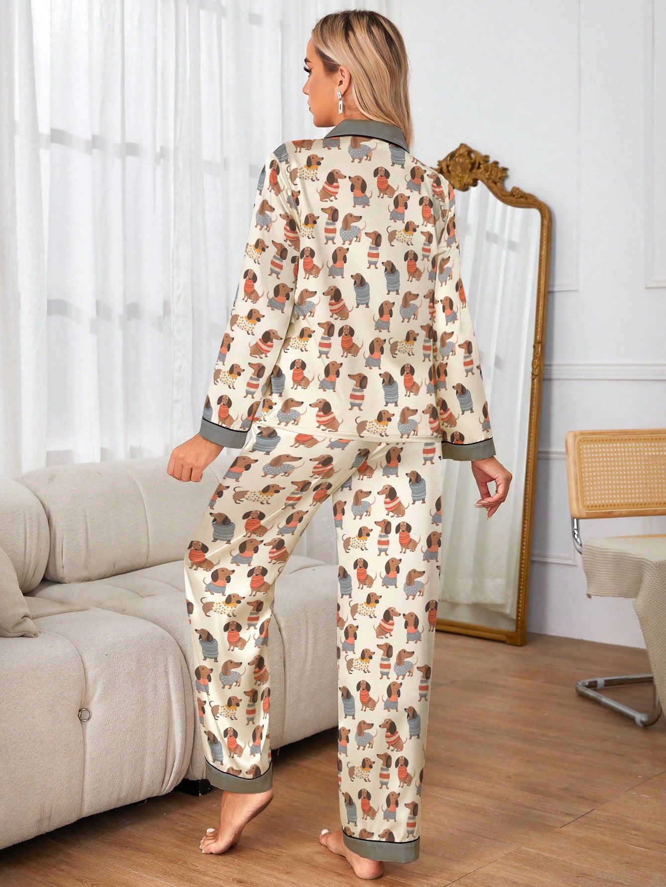 Dachshund Lover Classic Pajama Set Dapper Dachshunds