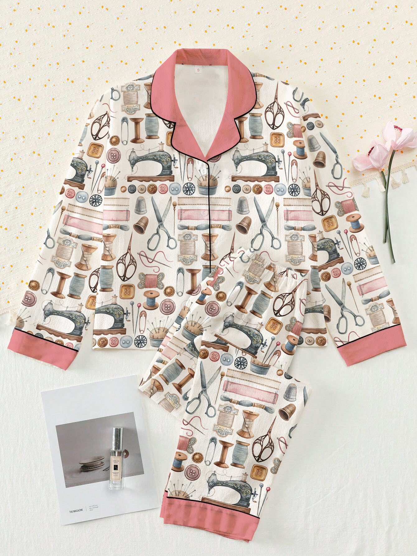 Sewing Lover Classic Pajama Set Vintage Sewing Tools