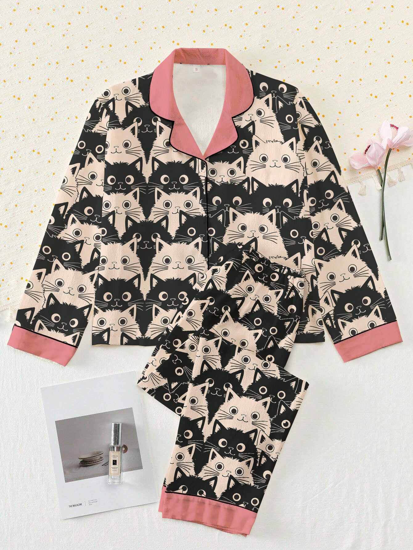 Cat Classic Pajama Set Cute Fat Cats