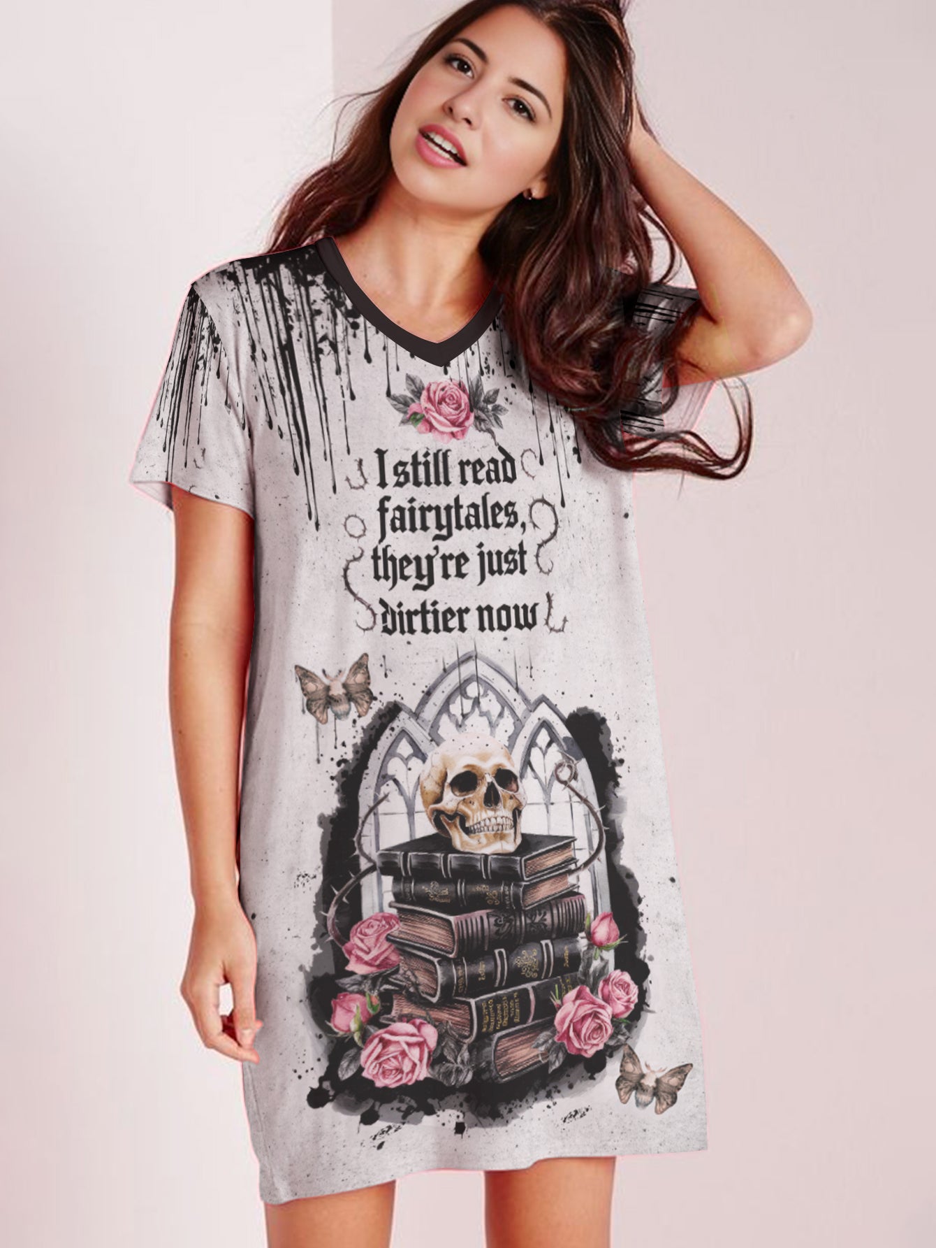 Book Lover V-neck Nightshirt Dirtier Fairytales
