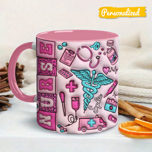 Nurse Accent Mug Personalized Scrubs Sipper 11Oz