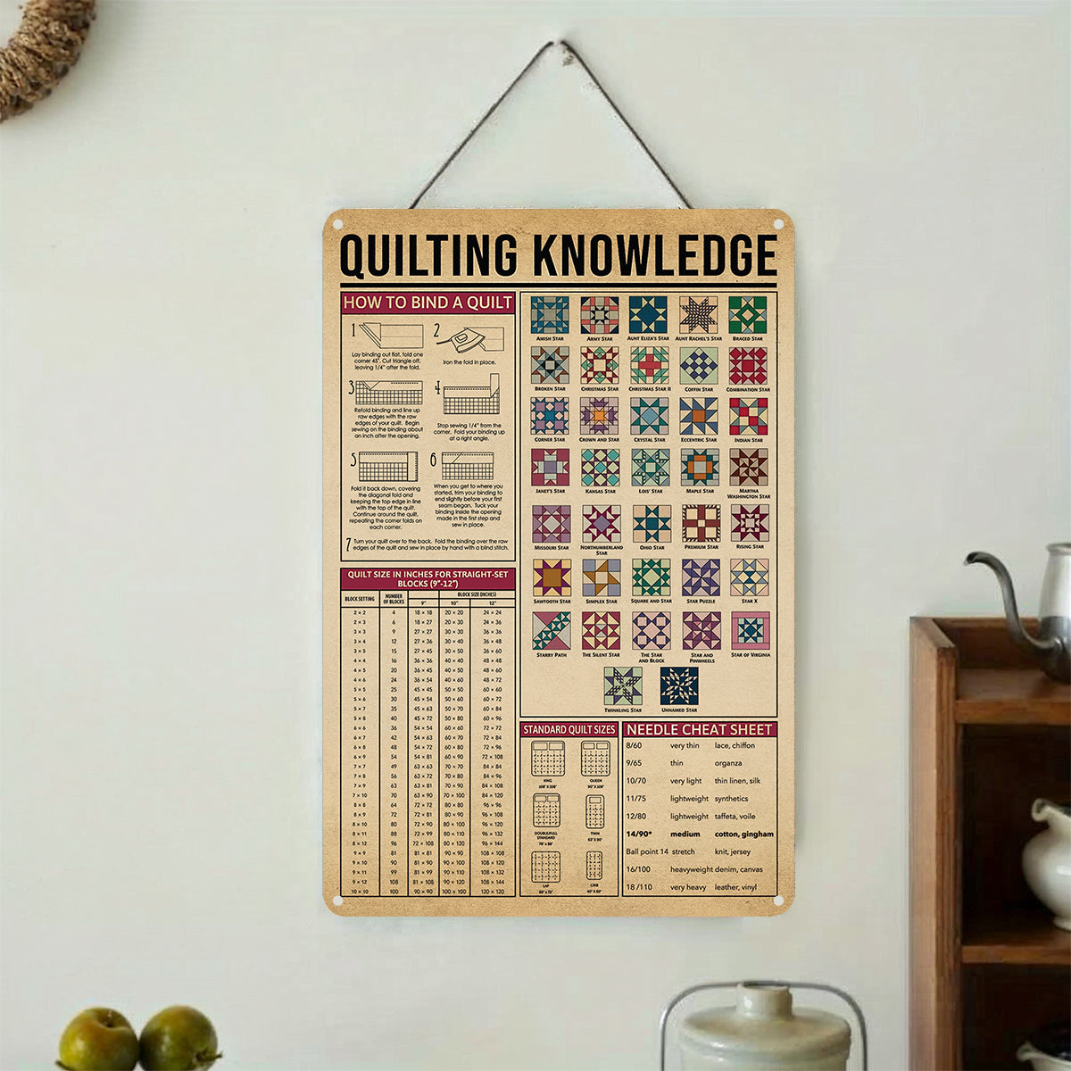 Sewing Lover 2D Metal Sign Quilting Knowledge