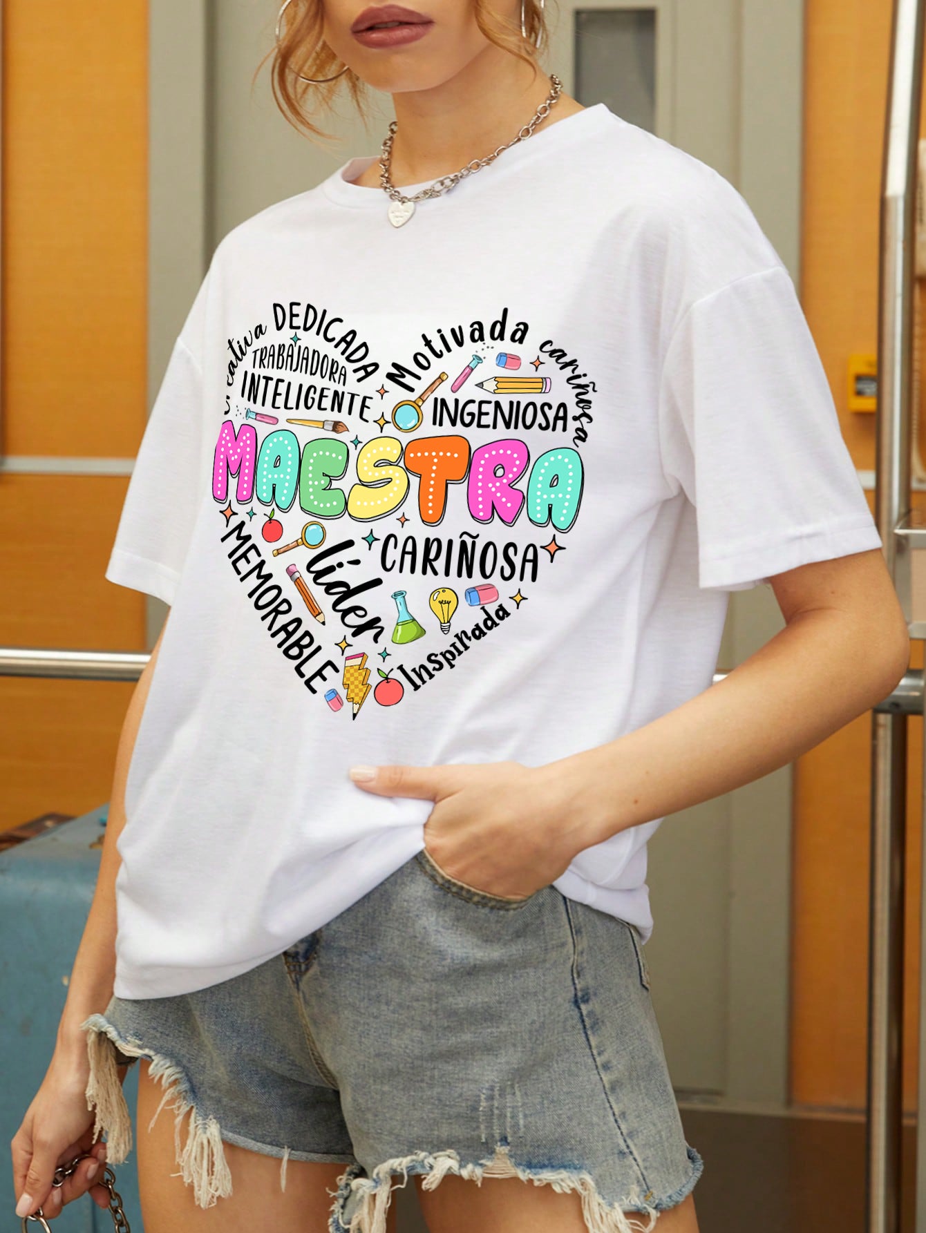 Spanish Teacher Graphic Tee Maestra’s Heart
