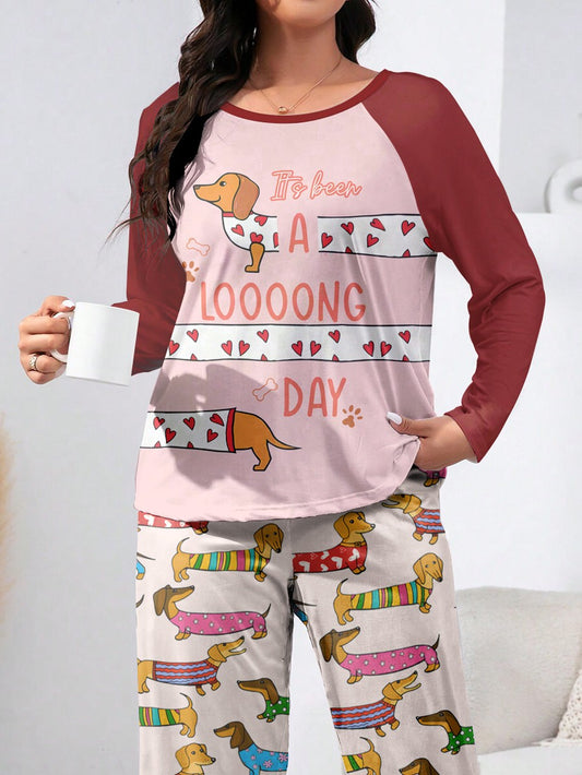Dachshund Raglan Lounge Pajamas It's Been A Looong Day