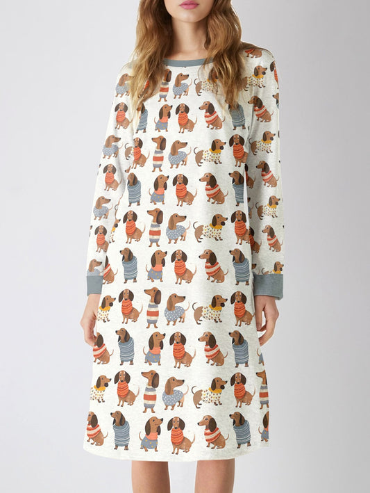 Dachshund Lover Raglan Dress Dapper Dachshunds