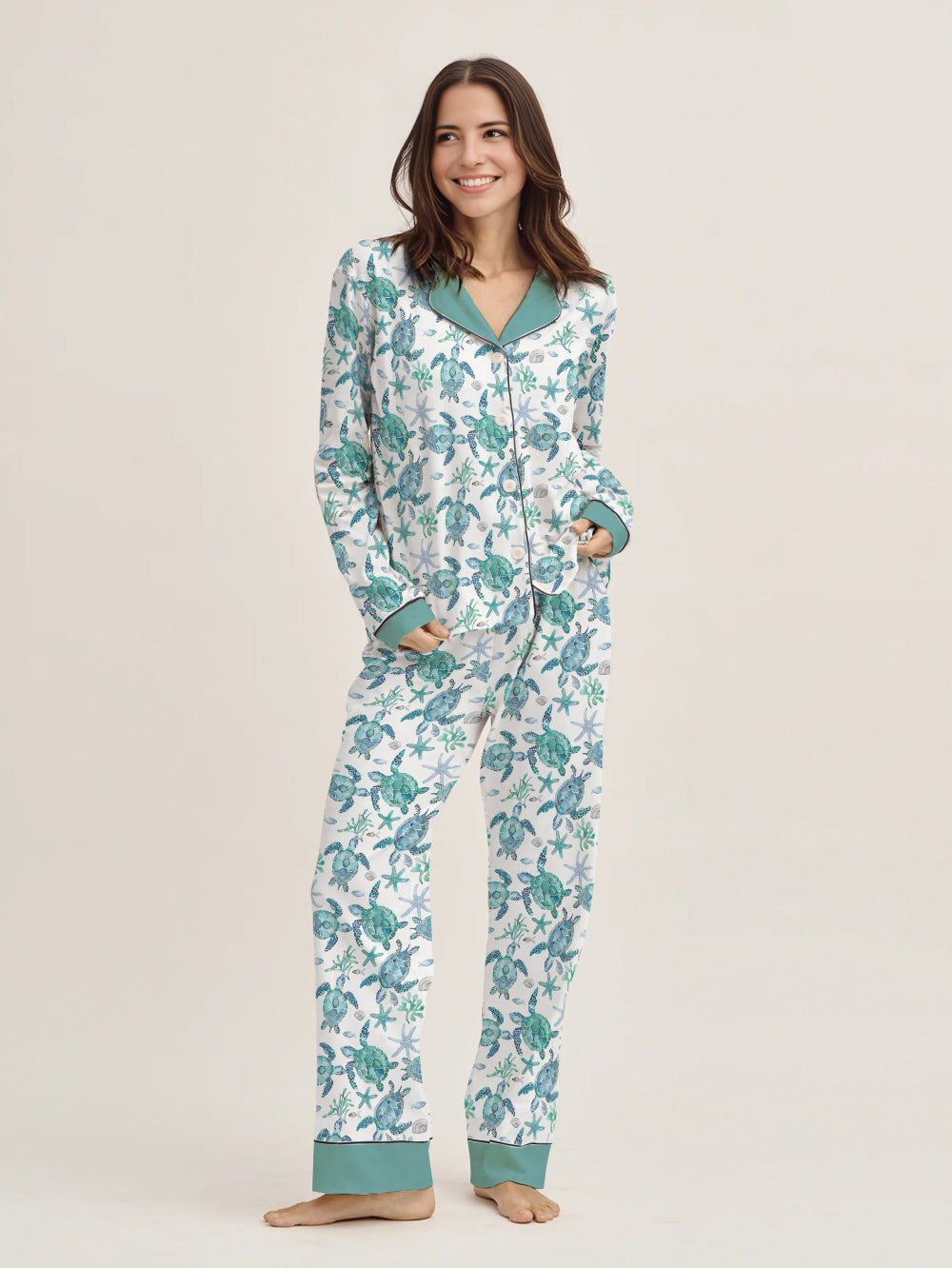 Turtle Classic Pajama Set Tide Turtles