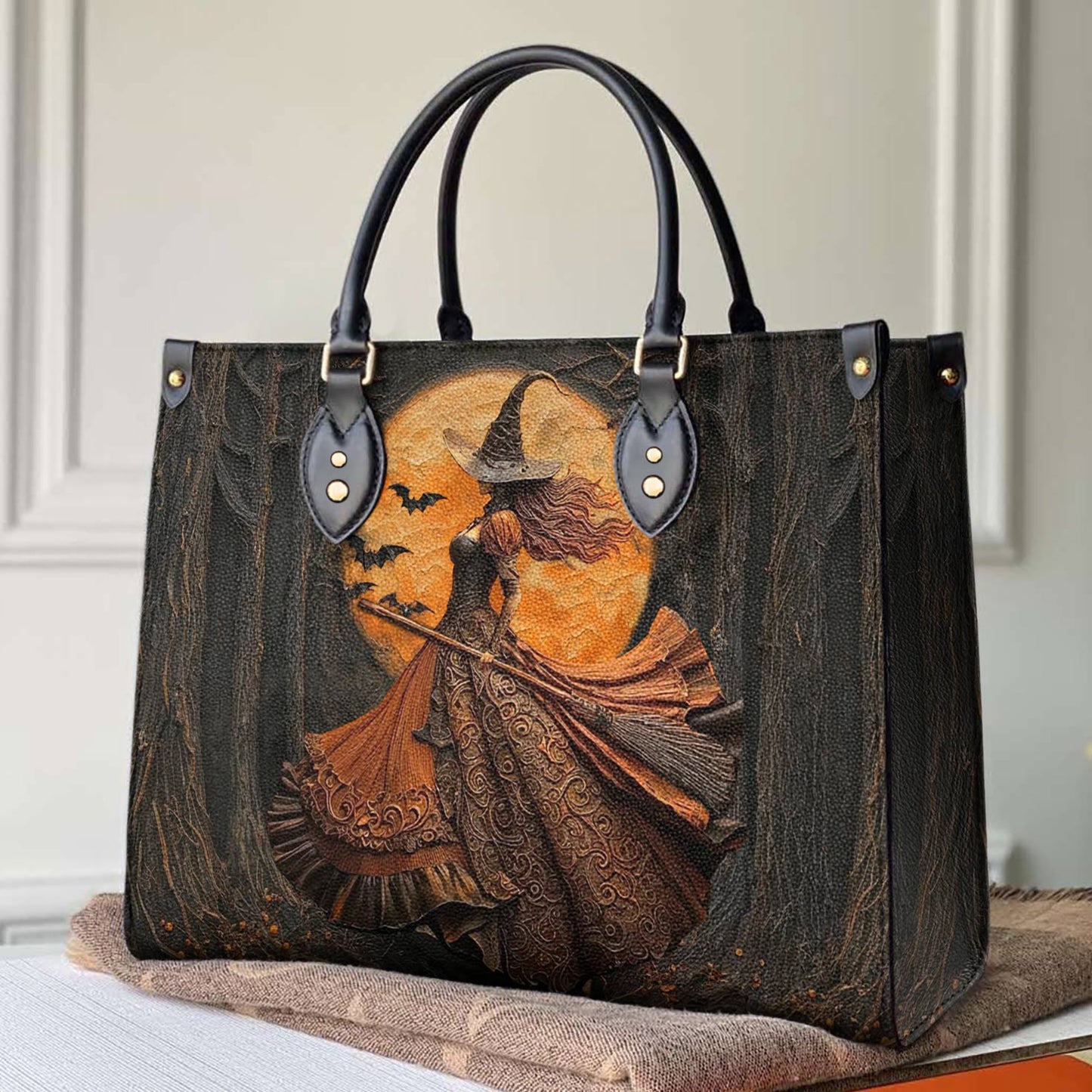 Witch Leather Handbag 2D Print Nocturne Witch
