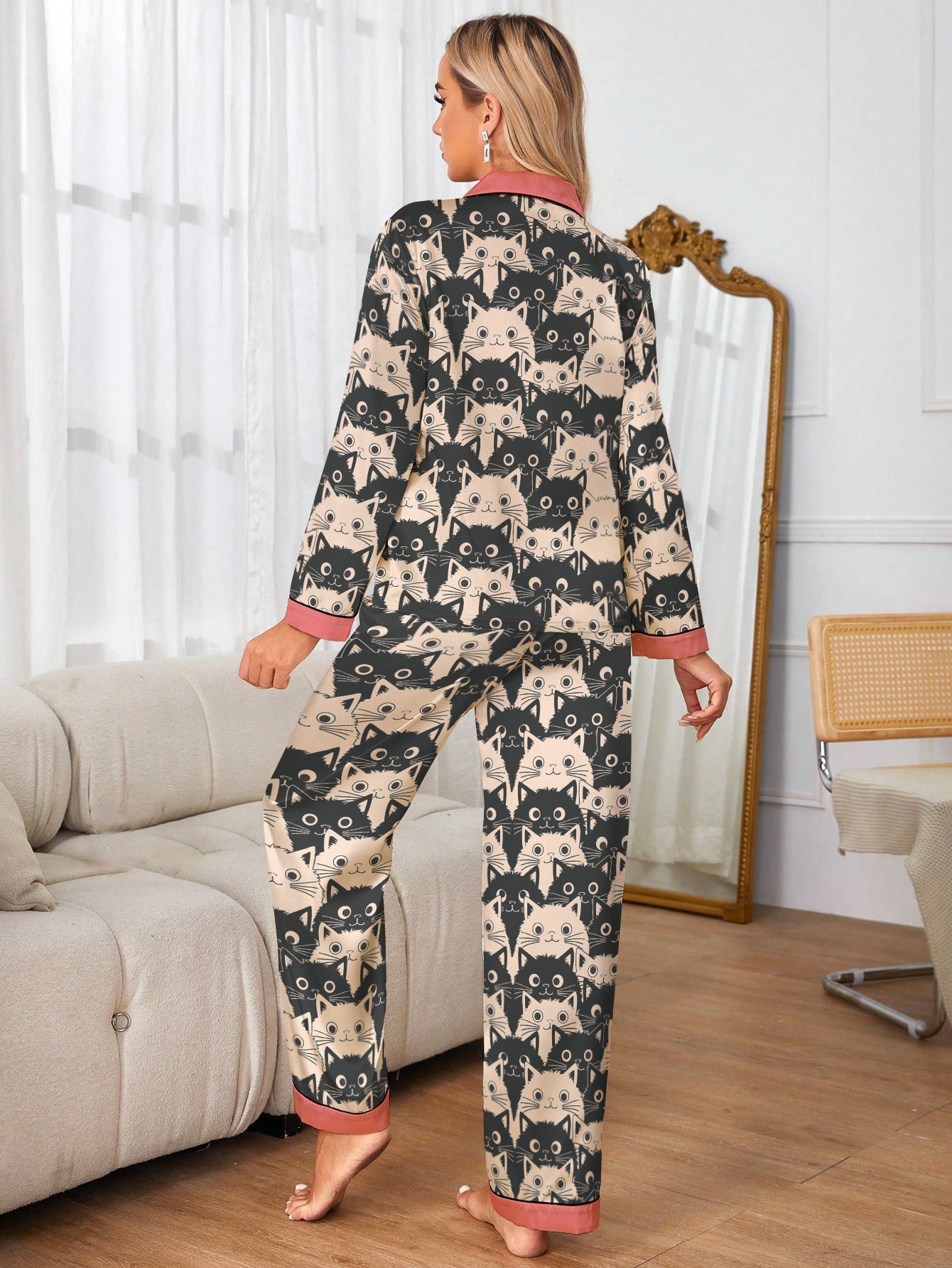 Cat Classic Pajama Set Cute Fat Cats
