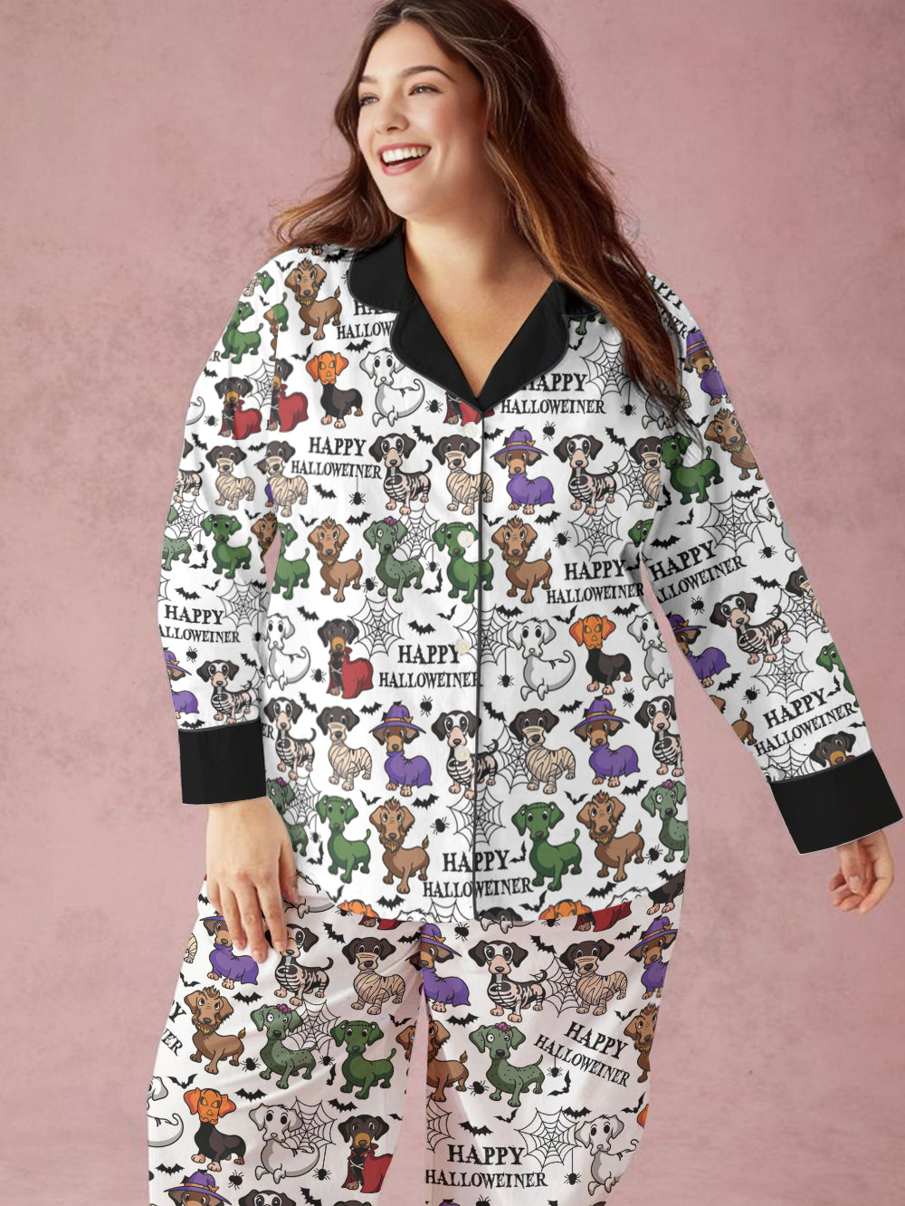 Dachshund Halloween Pajama Set Happy Halloweiner