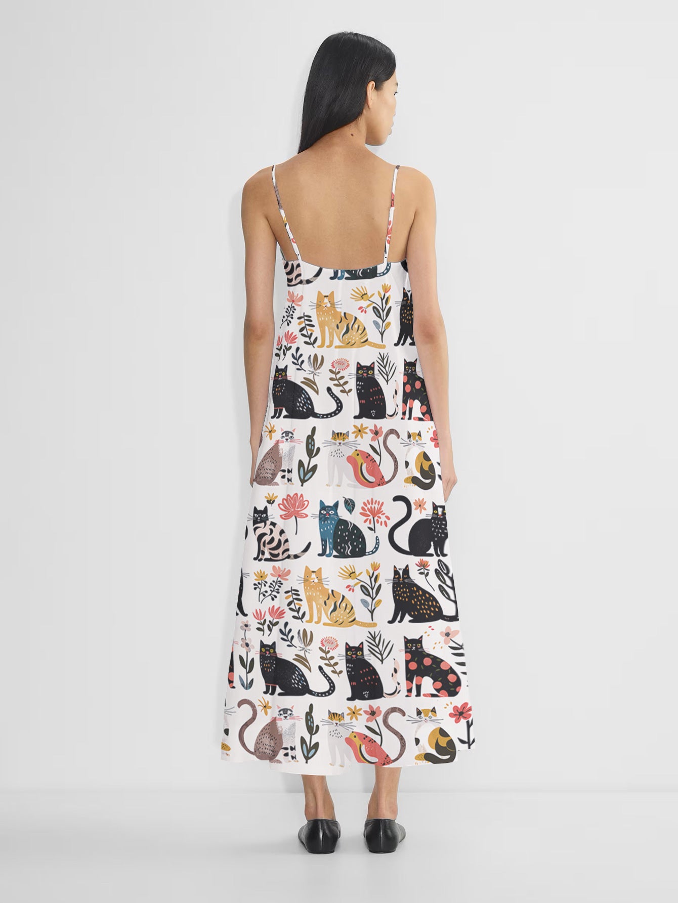 Cat Maxi Dress Botanical Cat Bliss