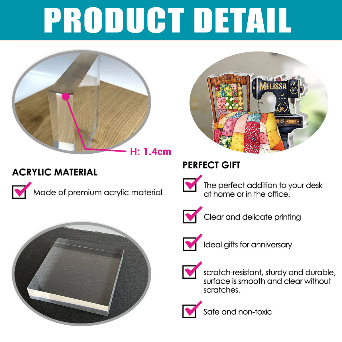 Sewing Lover Personalized Custom Shaped Acrylic Plaque The Sewciopath