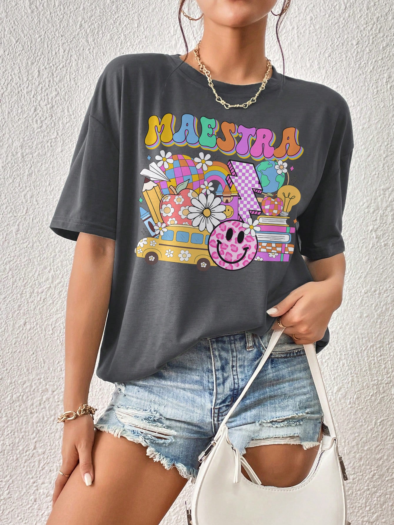 Spanish Teacher Graphic Tee Retro Maestra