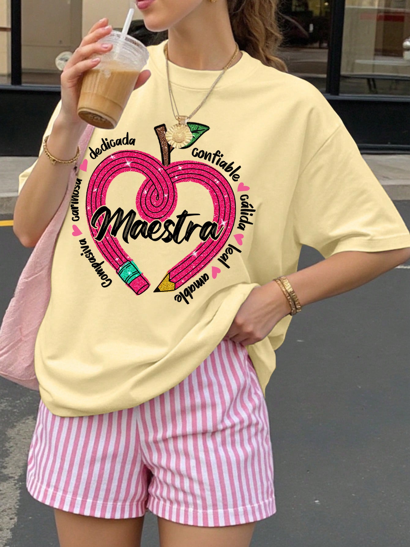 Spanish Teacher Graphic Tee Maestra’s Pink Heart