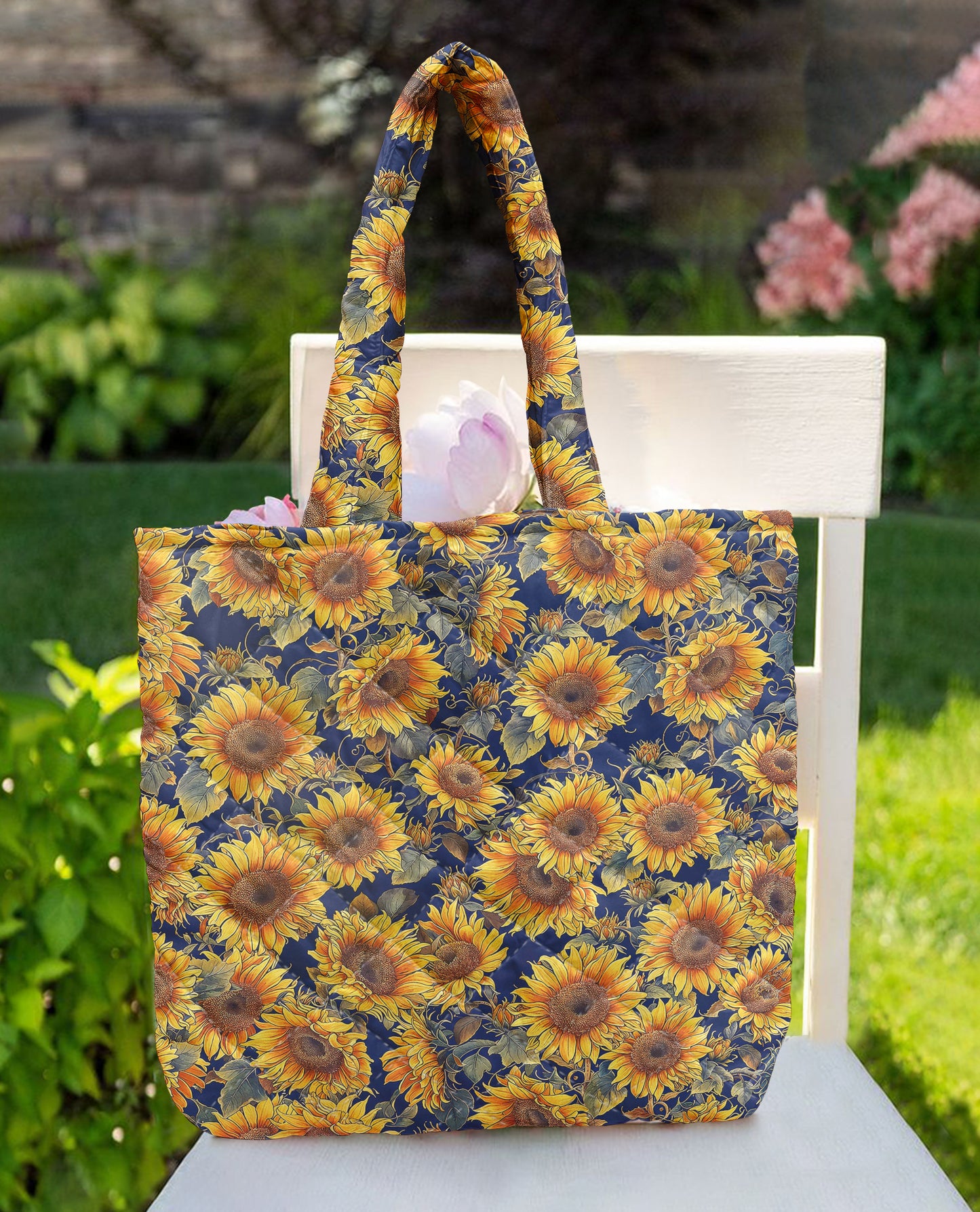 Sunflower Quilted Tote Bag Gorgeous Flowers