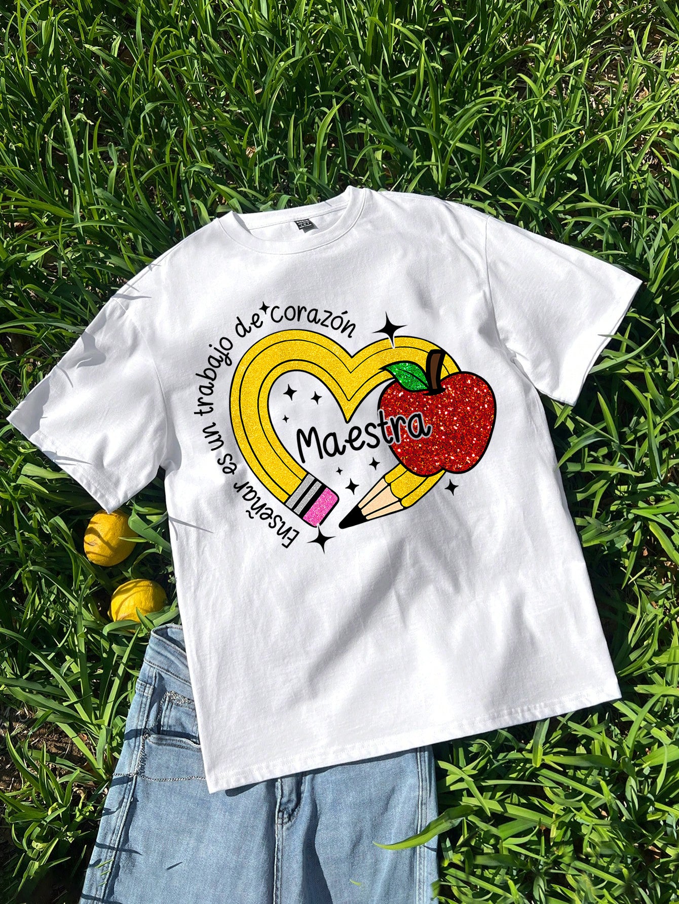 Spanish Teacher Graphic Tee Enseñar es un Trabajo del Corazón