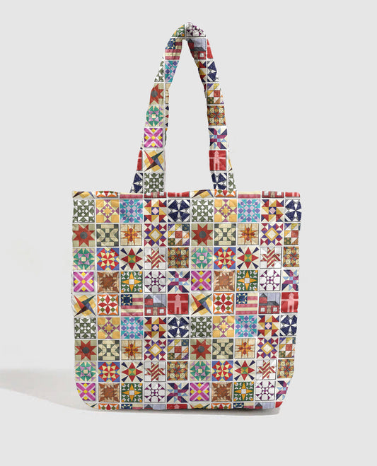 Sewing Lover Quilted Tote Bag Quilt Blocks