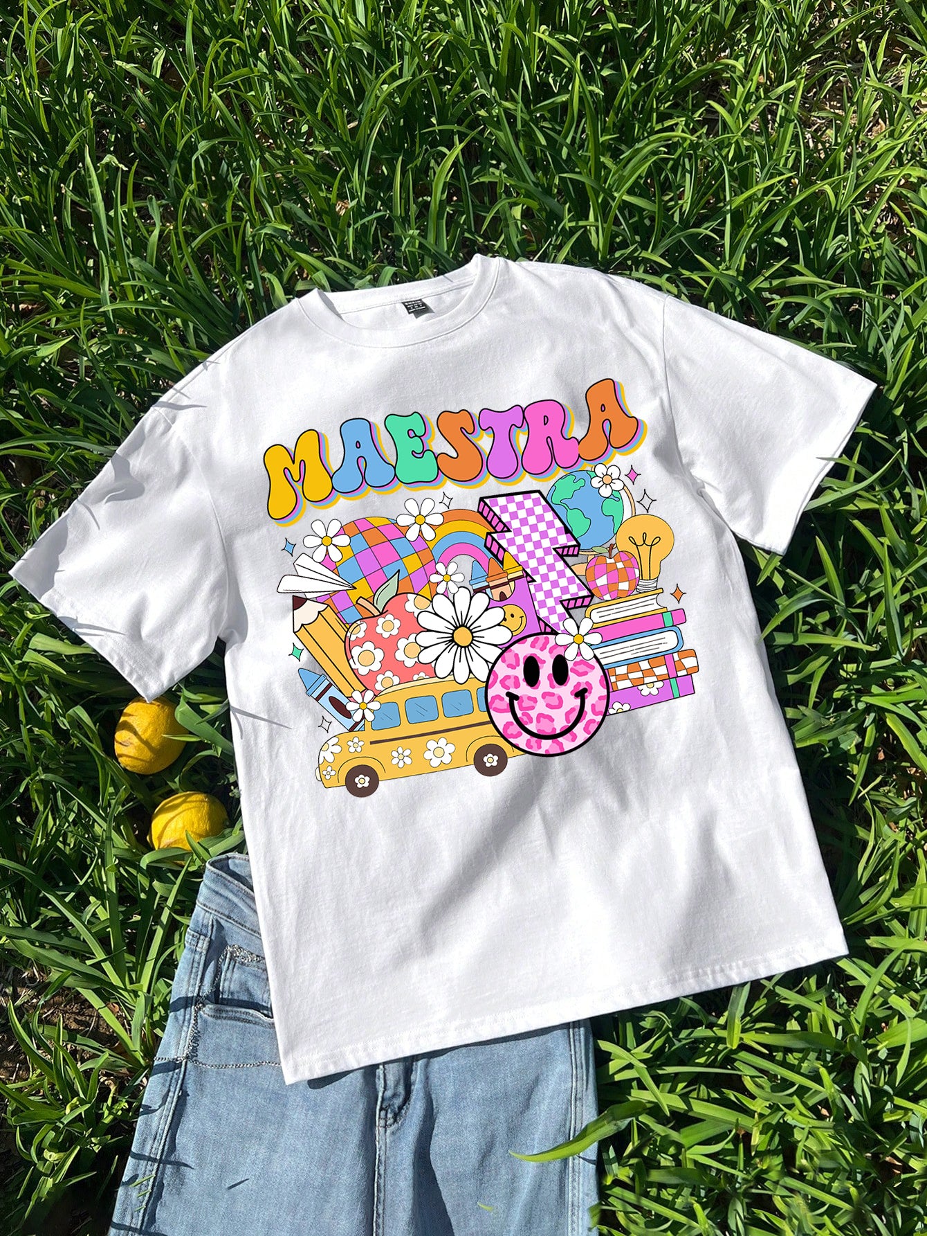 Spanish Teacher Graphic Tee Retro Maestra