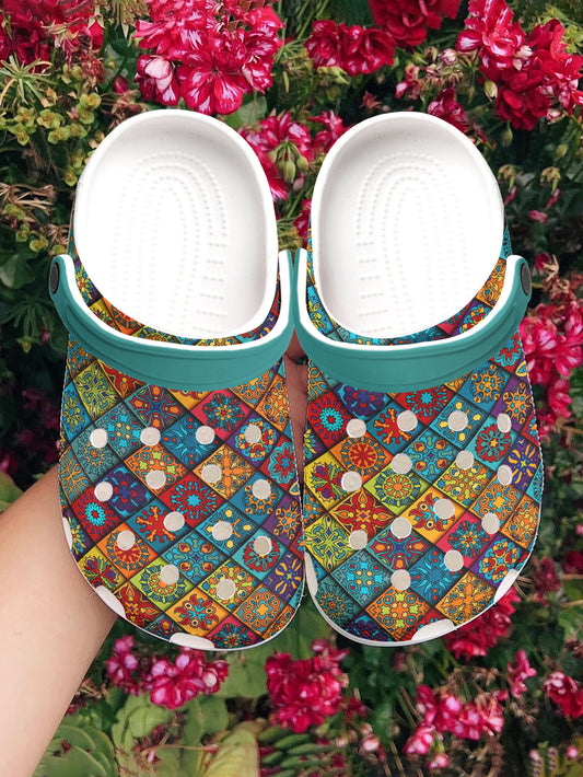 Mandala Graphic Clogs Mandala Flower Blocks