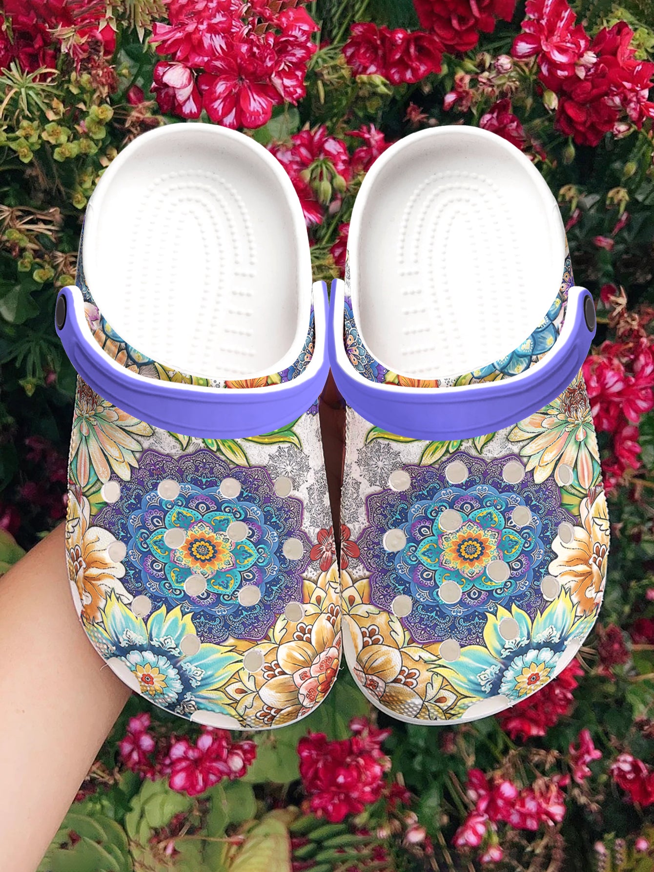 Floral Mandala Vibes Graphic Clogs