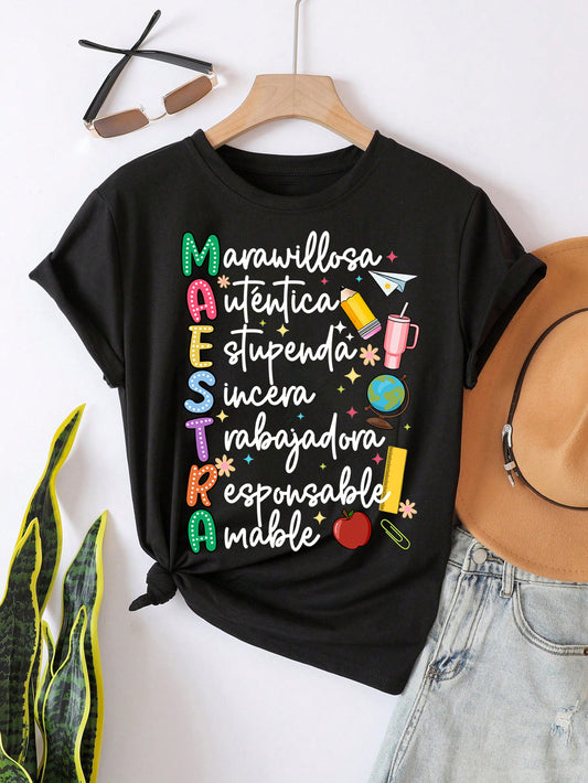 Spanish Teacher Graphic Tee Proud Maestra