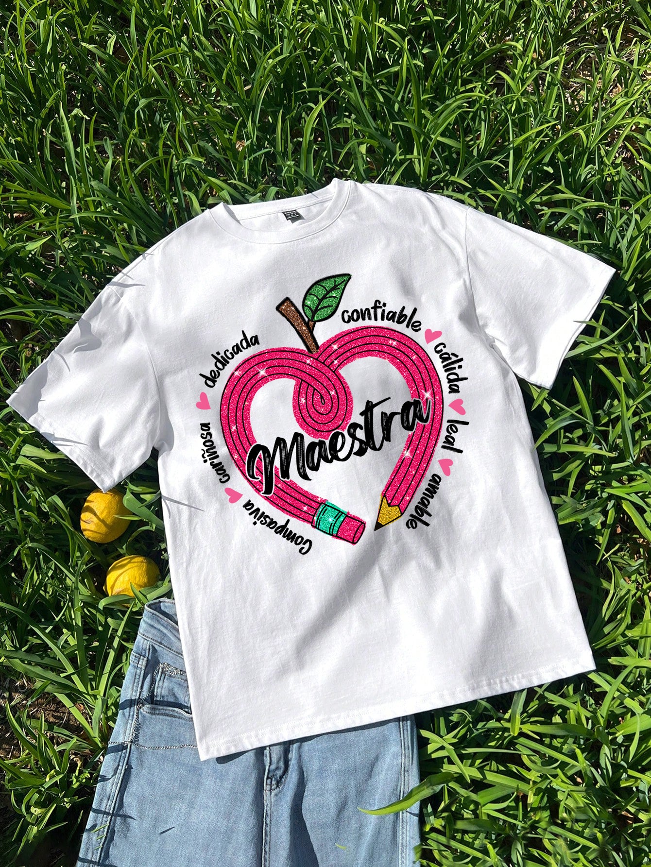 Spanish Teacher Graphic Tee Maestra’s Pink Heart