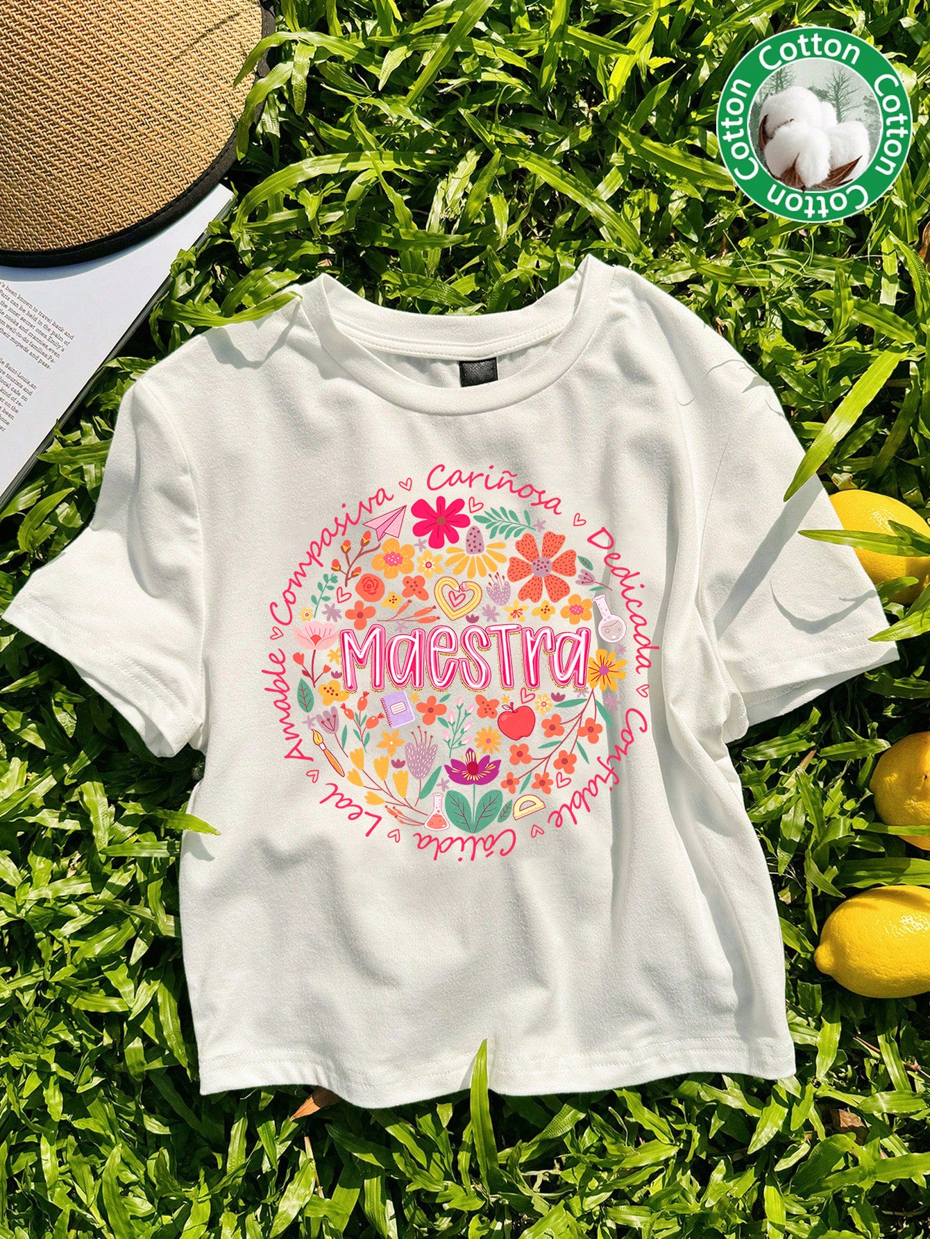 Spanish Teacher Graphic Tee Floral Maestra