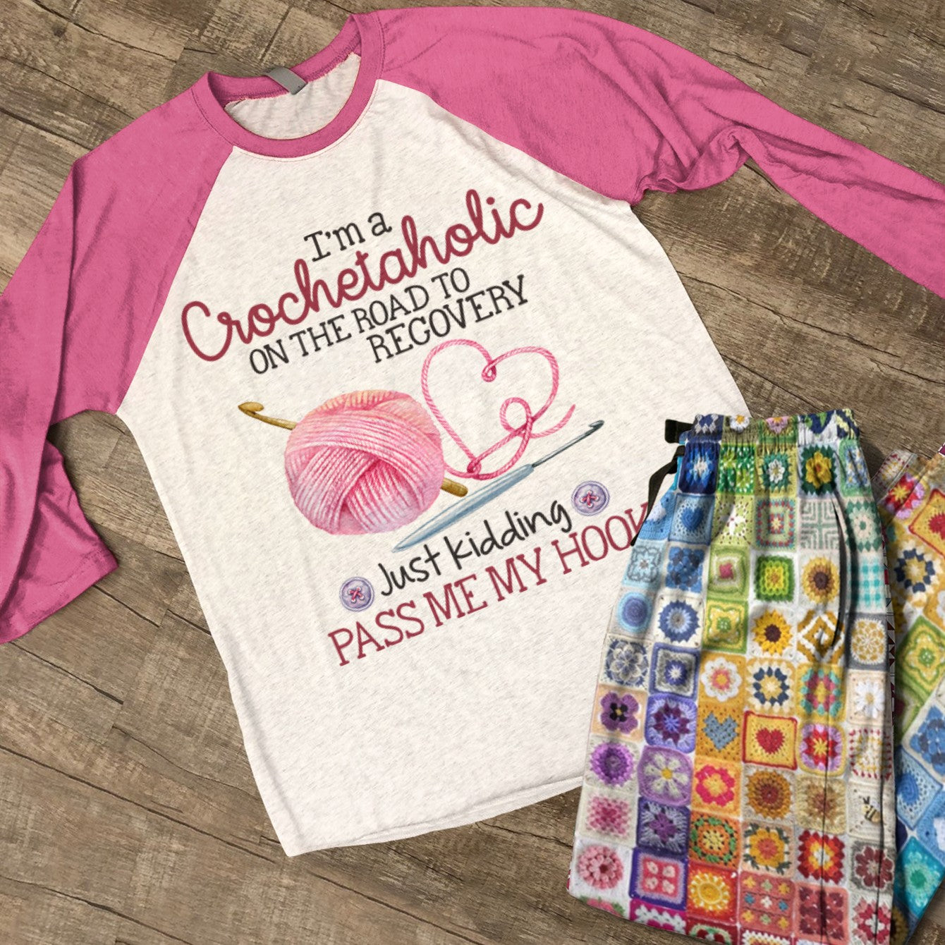 Crochet Lover Raglan Lounge Pajamas Crochetaholic