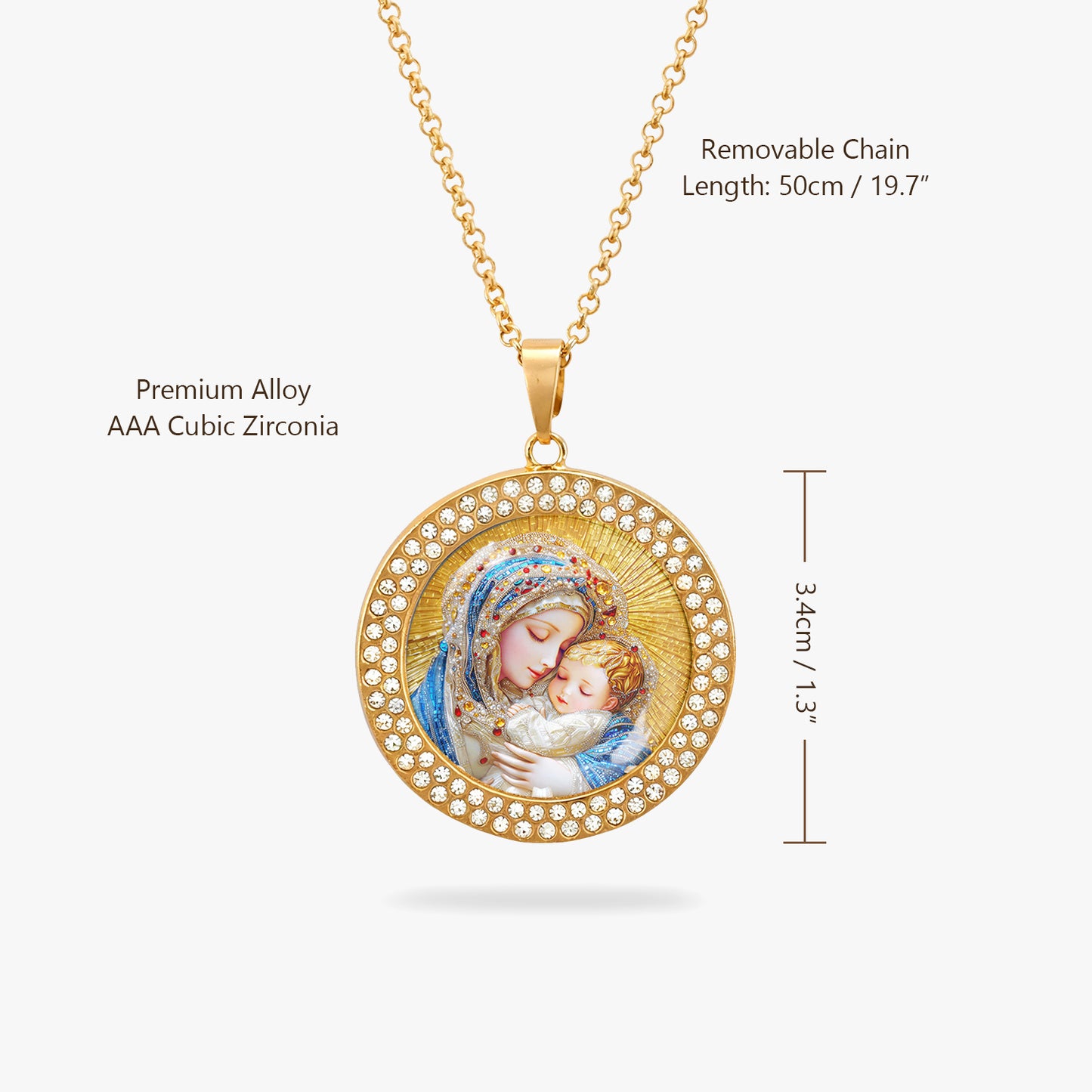 Virgin Mary Pendant Necklace Holy Embrace