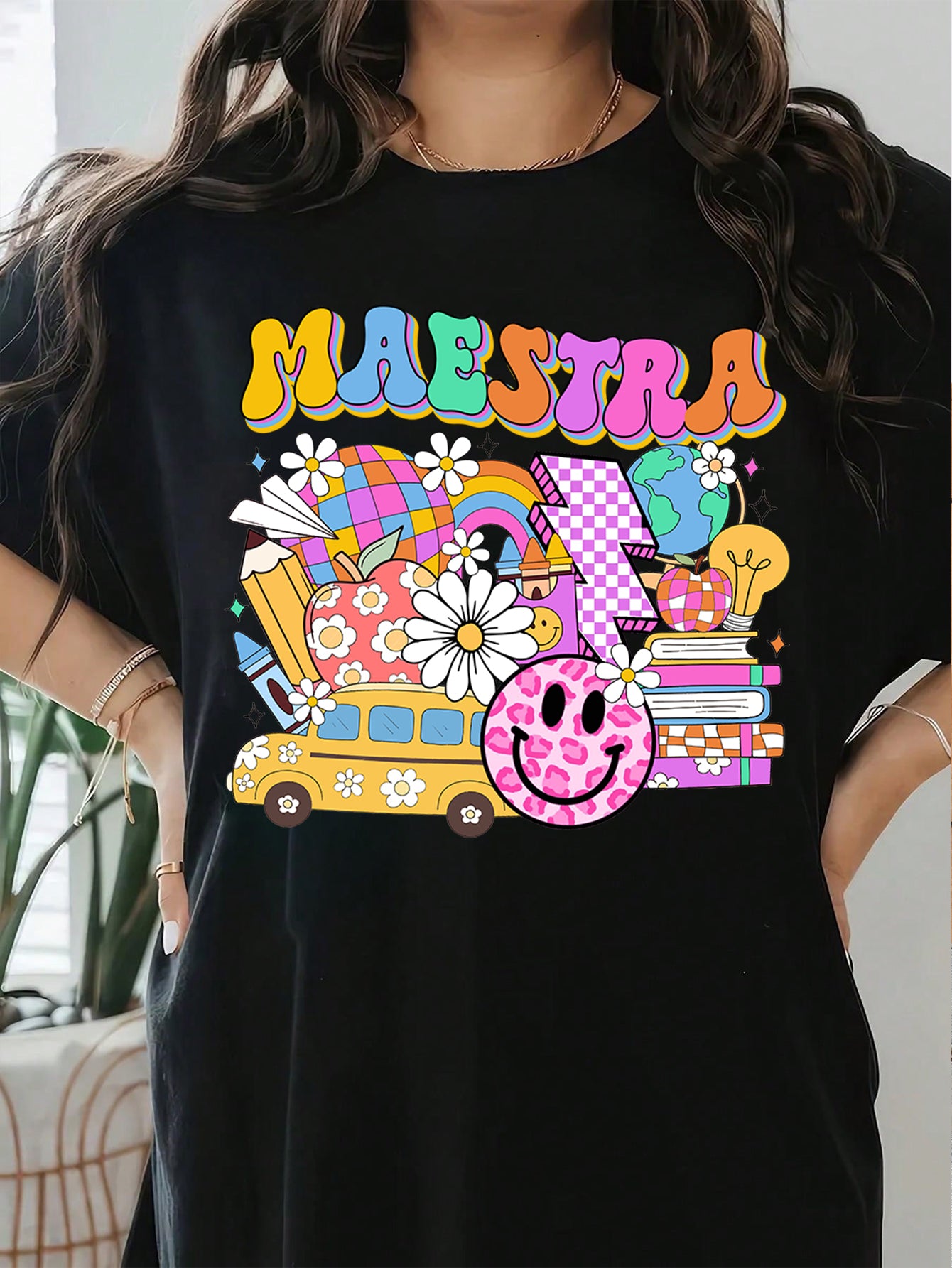 Spanish Teacher Graphic Tee Retro Maestra