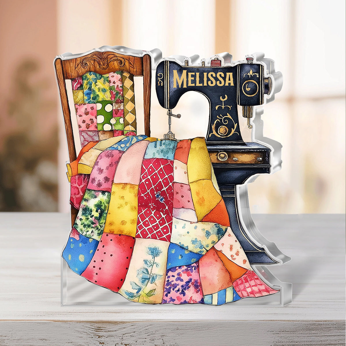 Sewing Lover Personalized Custom Shaped Acrylic Plaque Sewing Machine