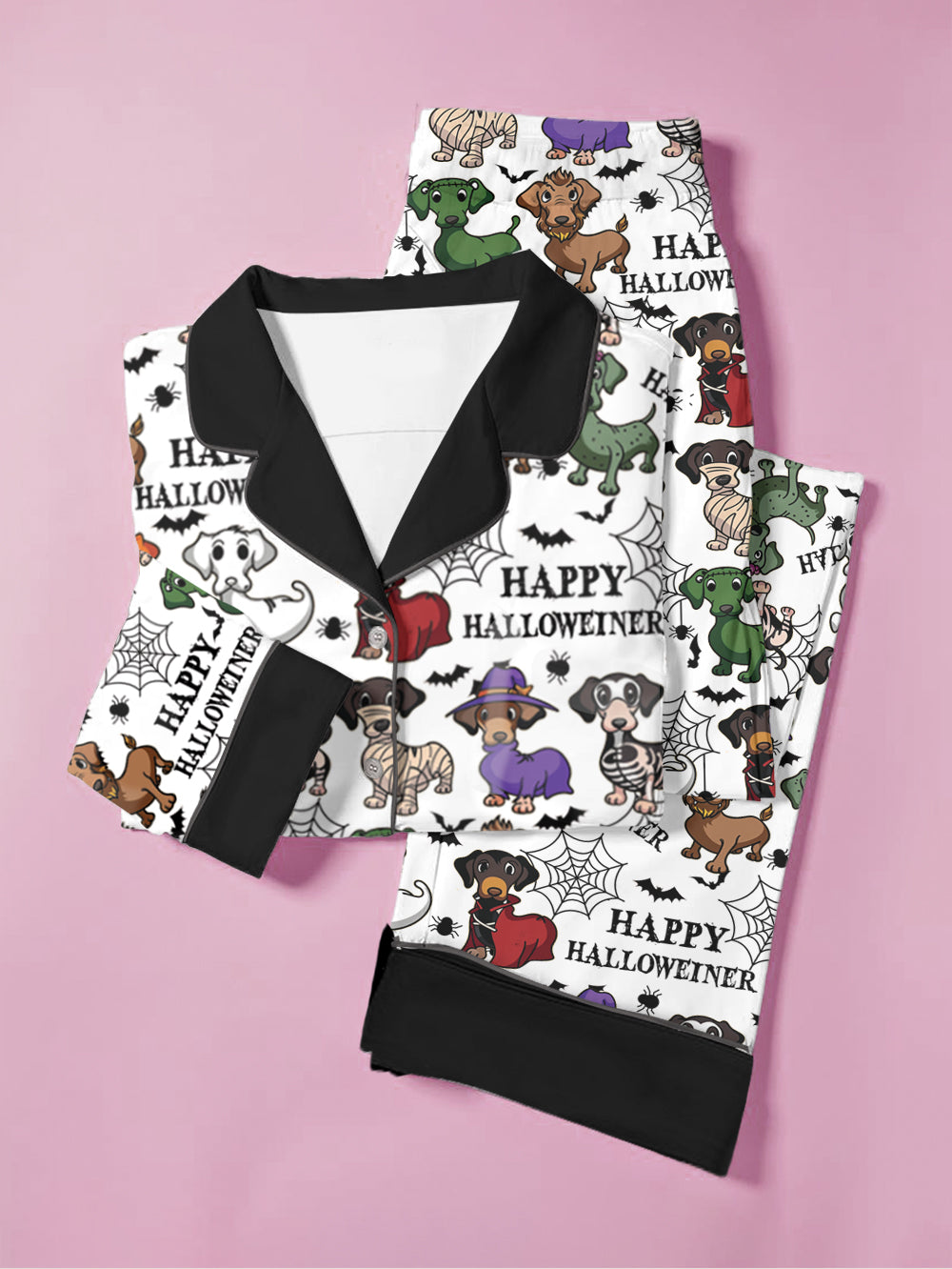 Dachshund Halloween Pajama Set Happy Halloweiner