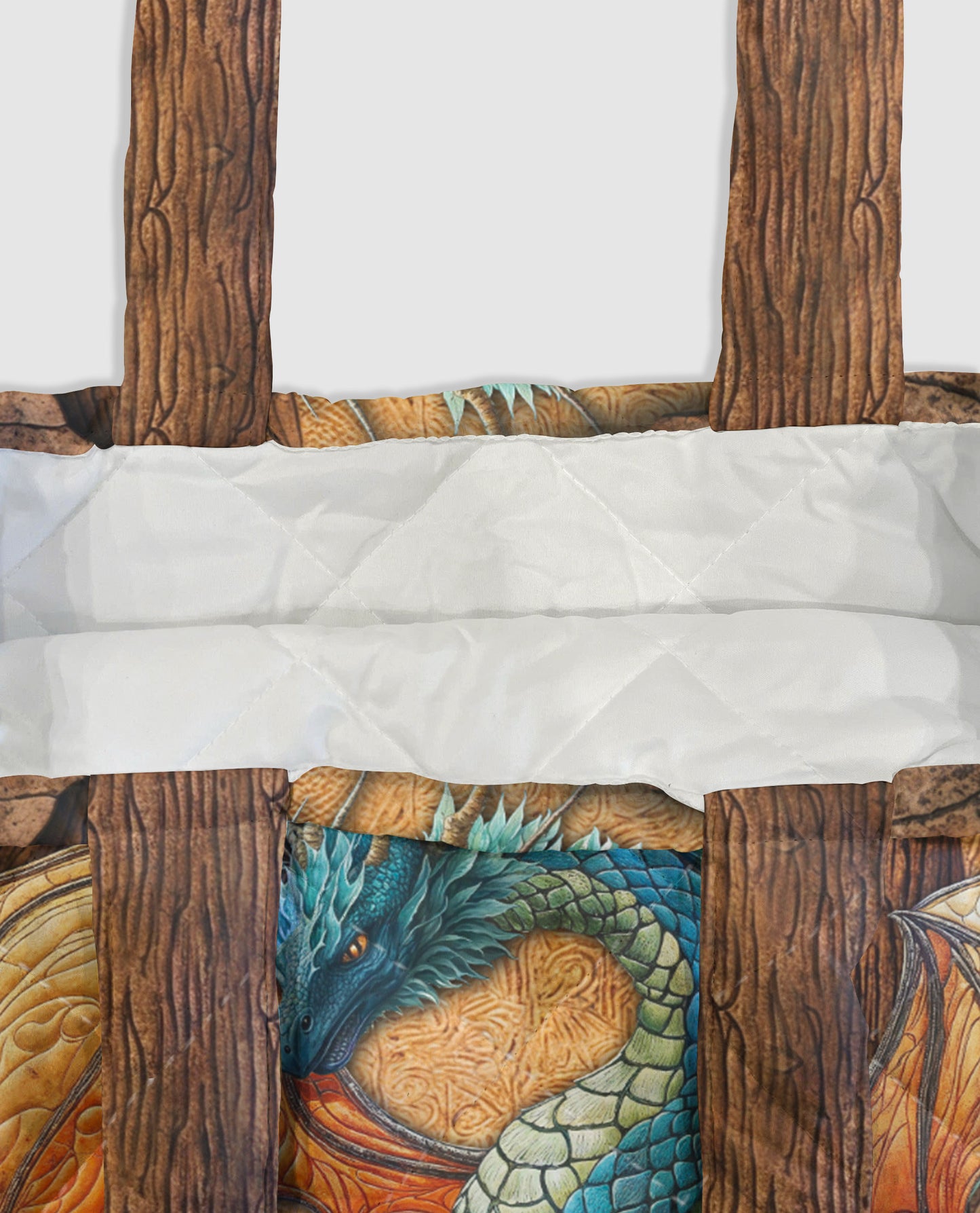 Book Lover Quilted Tote Bag Dragon’s Book Cave