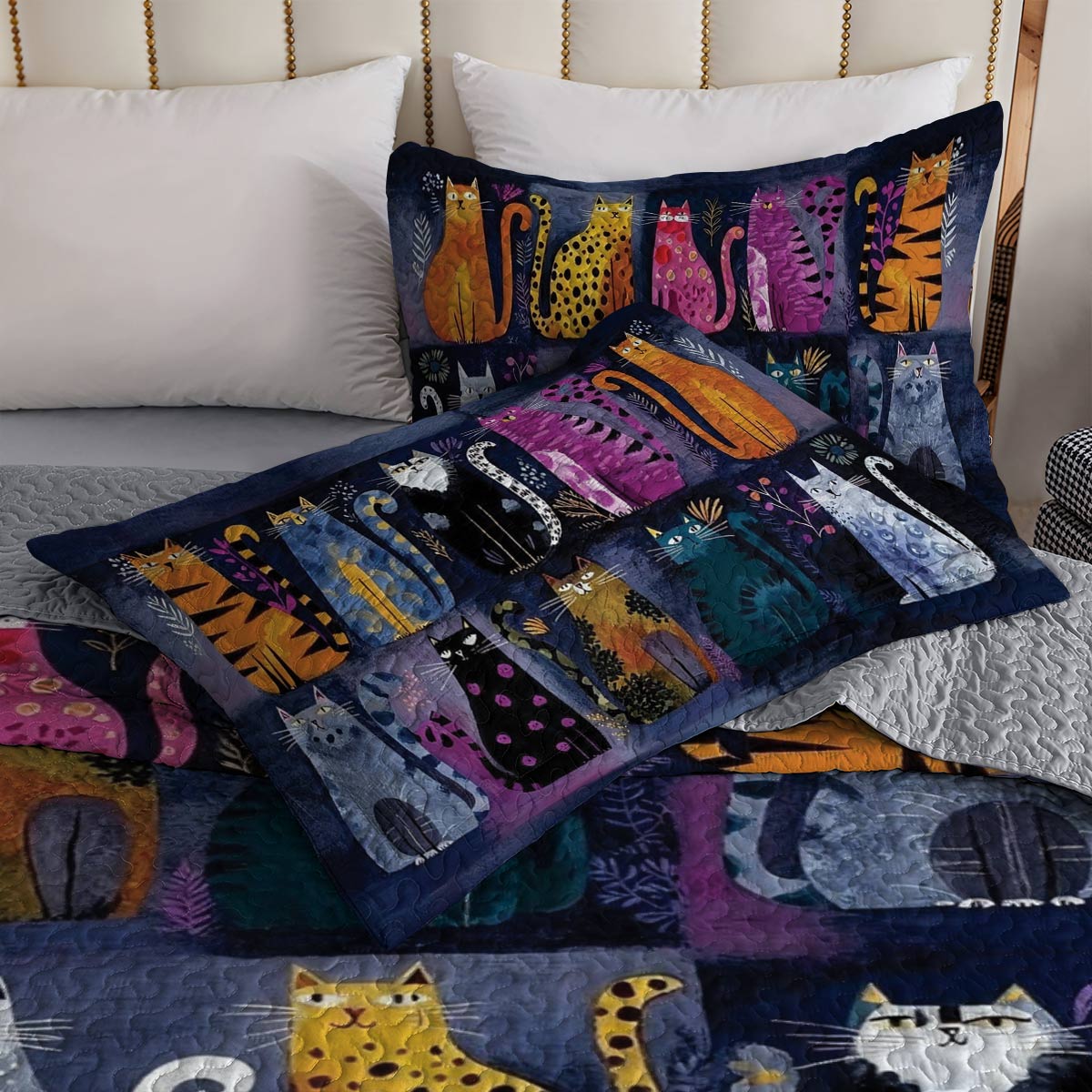 All Season Quilt 3-Piece Set Nocturne Of Cats
