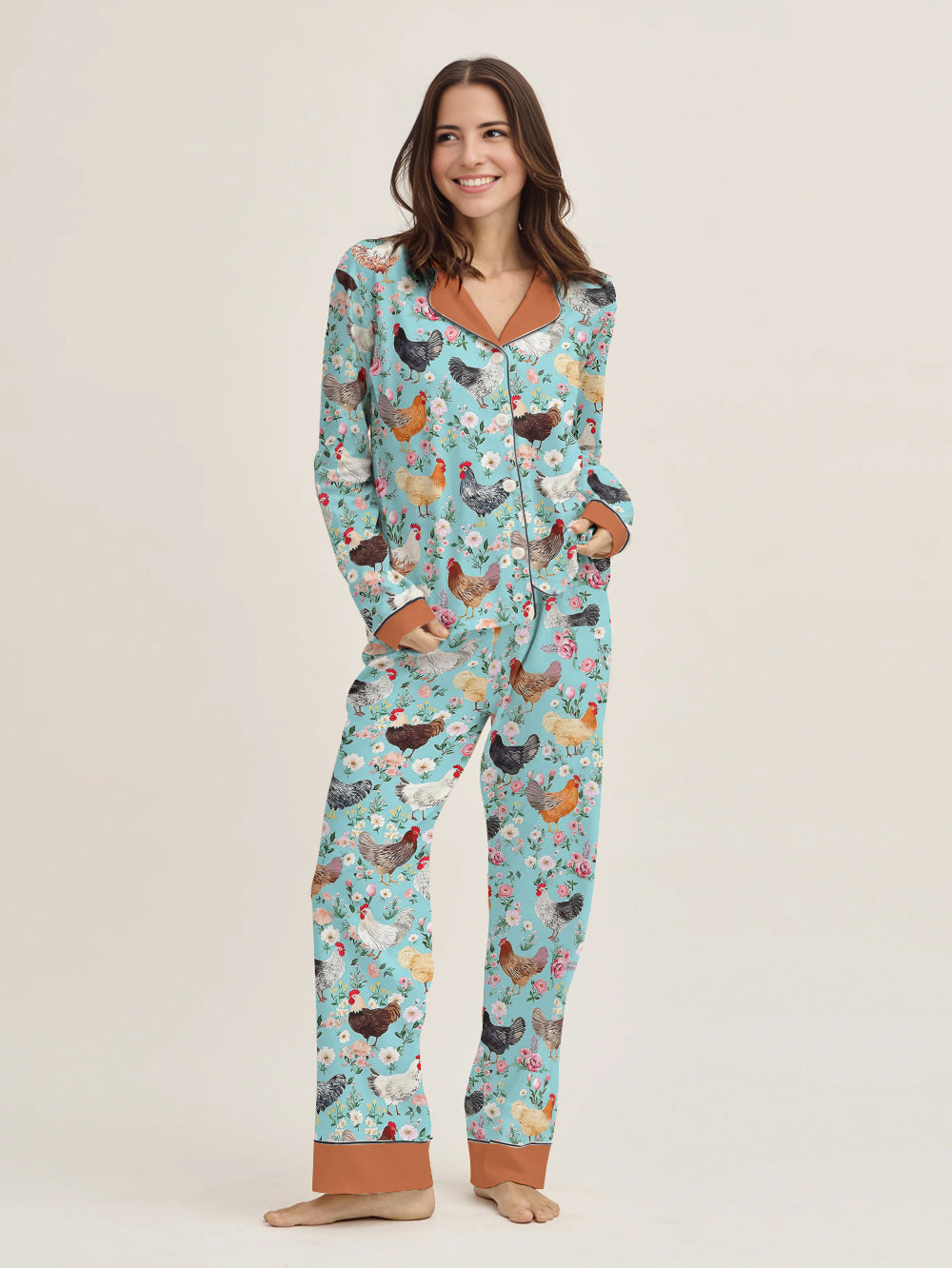 Chicken Classic Pajama Set Flora & Fowl
