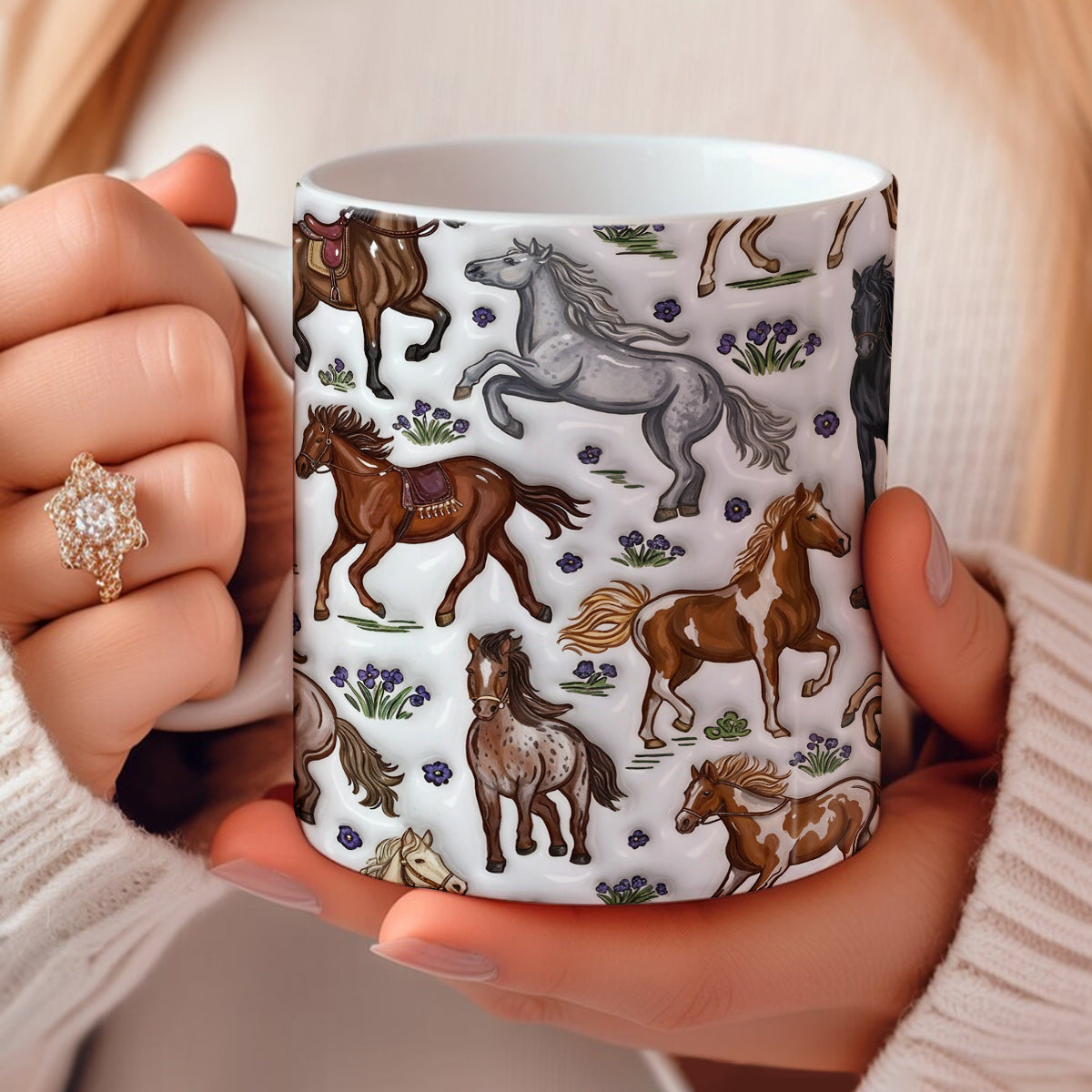 Horse Ceramic Mug Wild Hearts & Blooms