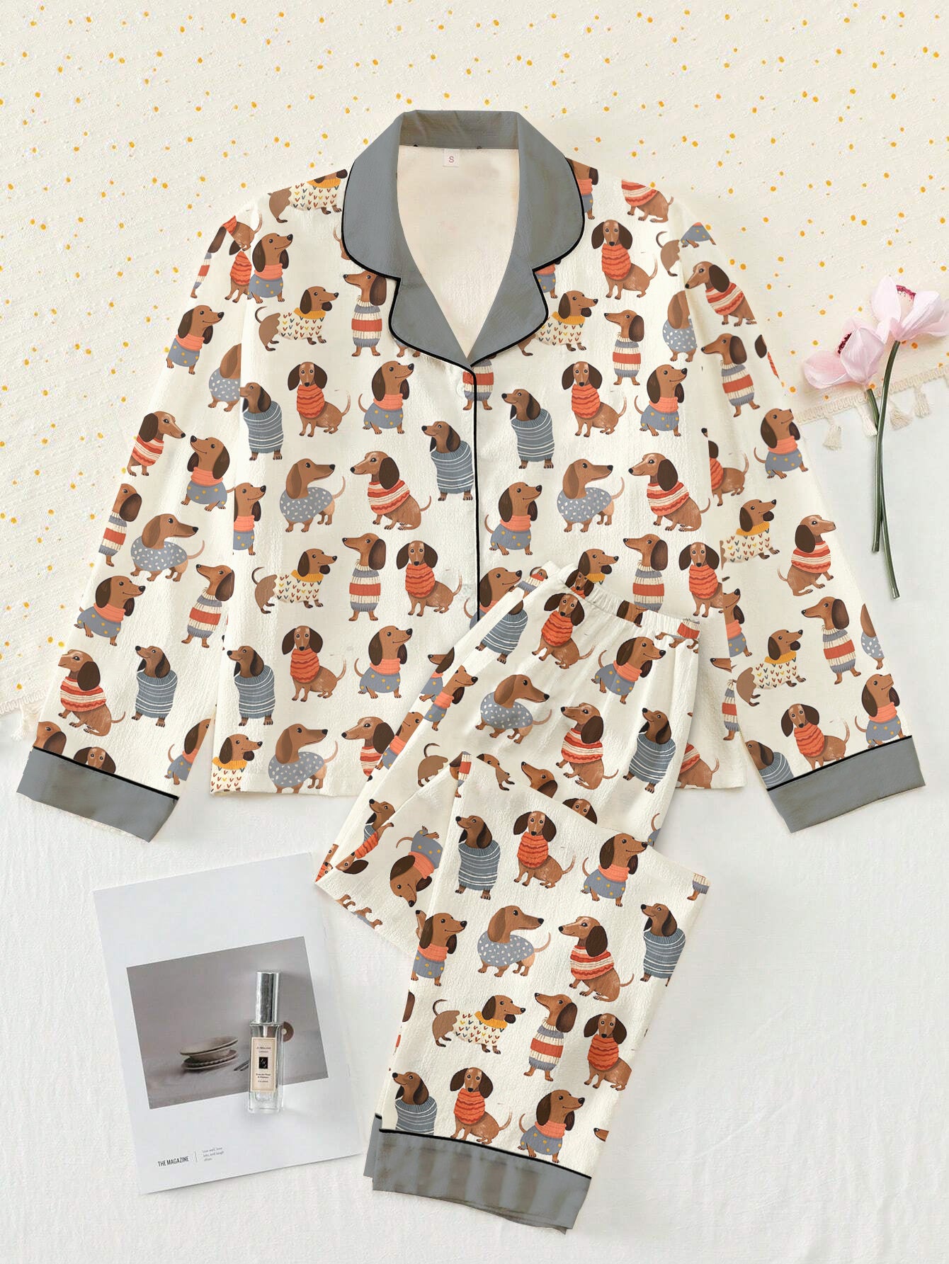 Dachshund Lover Classic Pajama Set Dapper Dachshunds