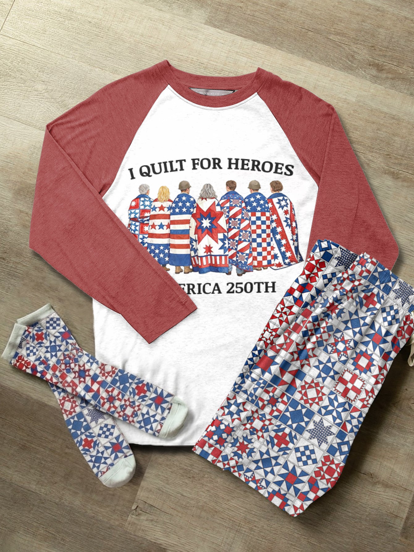 Quilting Lover Raglan Lounge Pajamas Threads Of Heroic Legacy